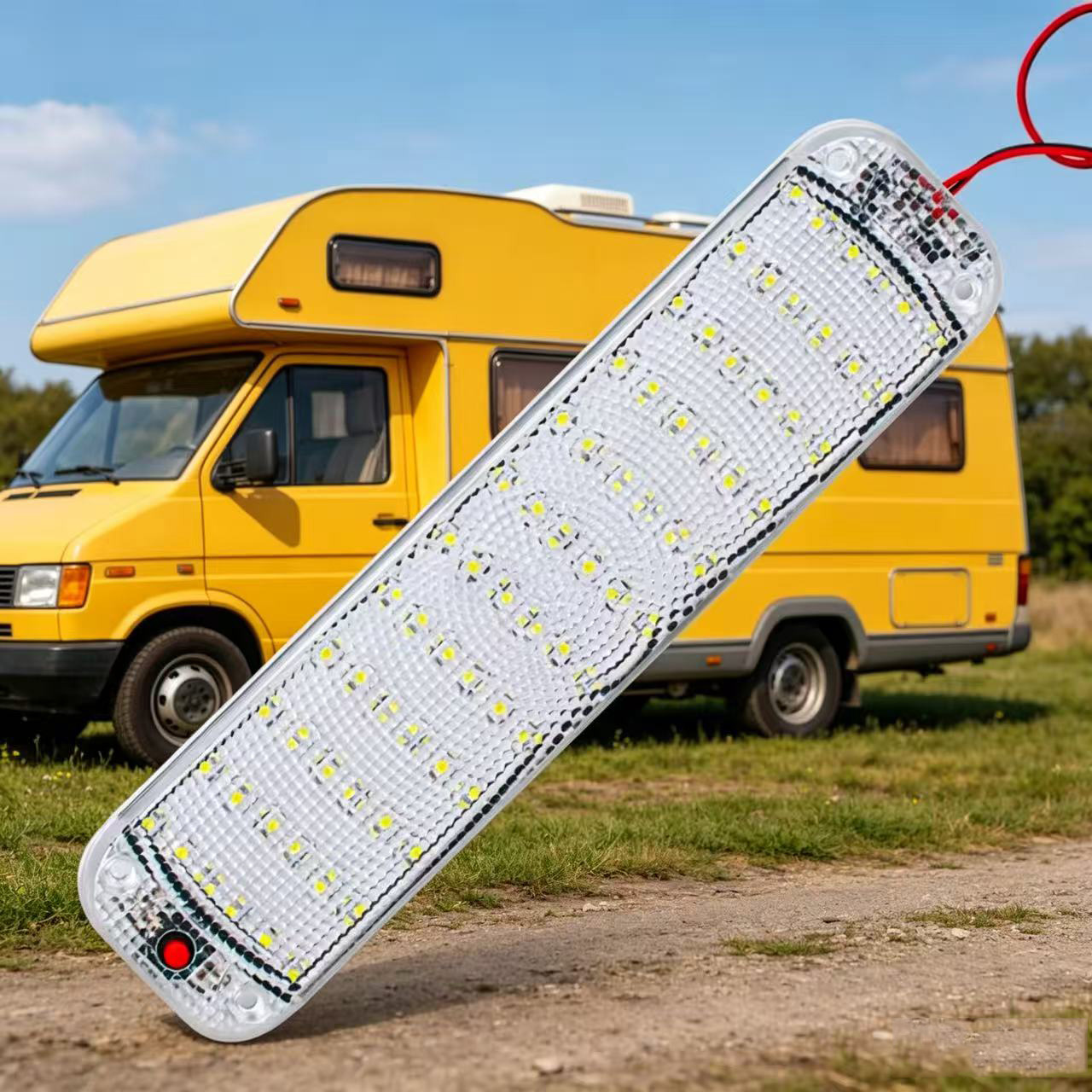 Outdoor Camping Trailer - ไฟภายในรถยนต์ 72LED 12-80V ไฟติดเพดานสำหรับรถบรรทุกรถตู้รถมินิบัสเรือแคมป์ปิ้งเทรลเลอร์เรือยอชท์