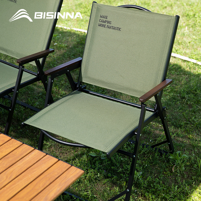 Outdoor Camping Table And Chairs - Bisinna เก้าอี้พับได้สำหรับตั้งแคมป์กลางแจ้งเก้าอี้เลานจ์แบบพกพาเก้าอี้ปิกนิกชายหาดเดินป่าปีนเขา