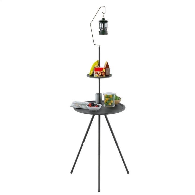 Outdoor Camping Table Foldable - โต๊ะตั้งแคมป์ทรงกลมโต๊ะตั้งแคมป์กลางแจ้งแบบพับได้น้ําหนักเบาพร้อมรองรับสามเหลี่ยมอุปกรณ์เสริมเครื่องมือแบกเป้สําหรับปิกนิก