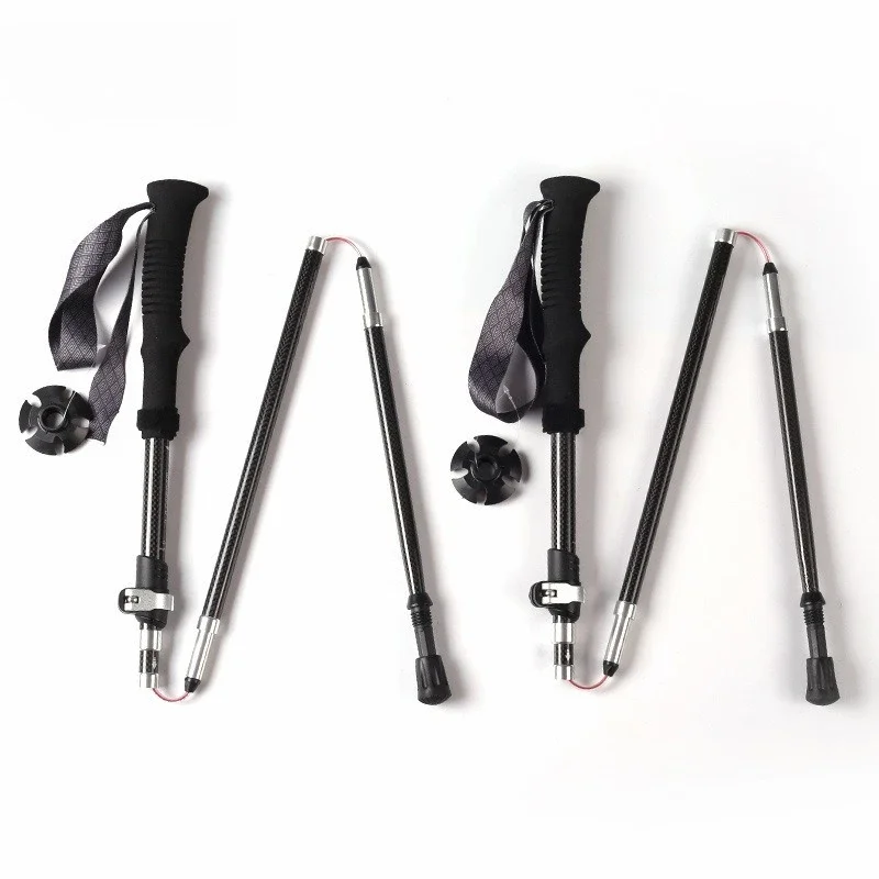 Trekking Poles - ไม้เท้าเดินป่าแบบพับได้ 5 ท่อน ทำจากคาร์บอนไฟเบอร์ 3K รุ่นคลาสสิก