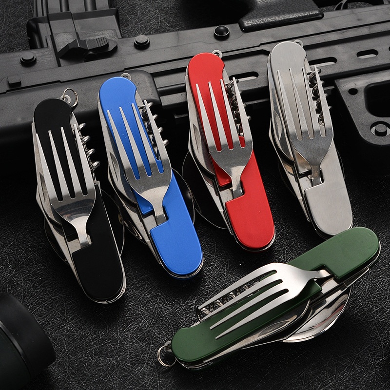 Outdoor Y Camping - 4 in 1 พับบนโต๊ะอาหารที่ถอดออกได้ Camping Utensils