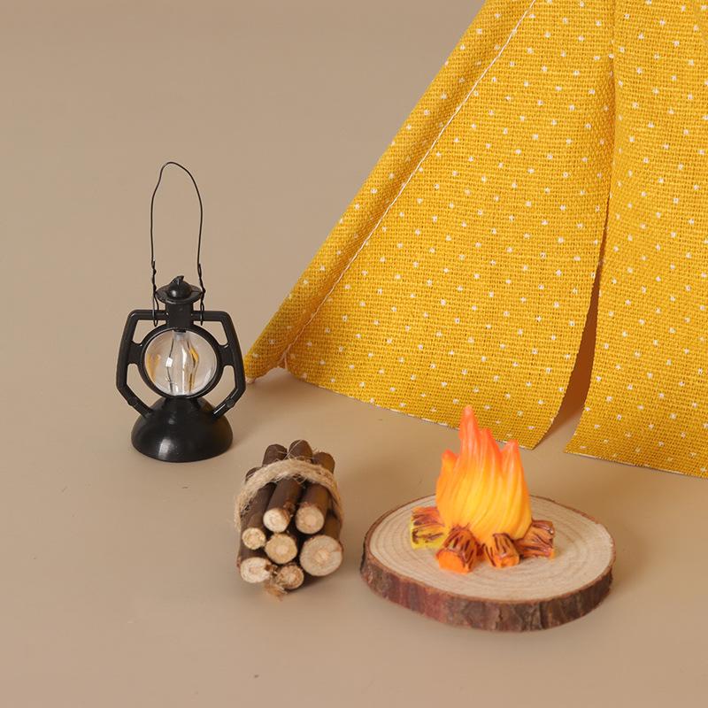 Outdoor Y Camping - เต็นท์จำลองขนาด 1:12 สำหรับตกแต่ง โมเดลเต็นท์แคมป์ปิ้ง ของตกแต่งฉากจำลองกลางแจ้ง อุปกรณ์เสริมฉากจิ๋ว