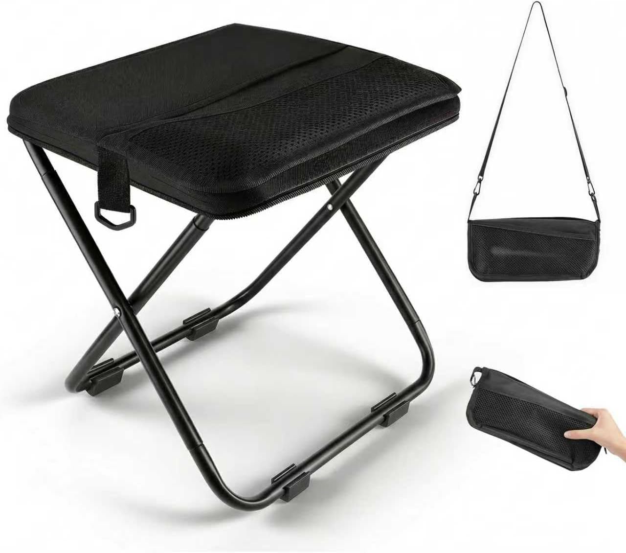 Outdoor Camping Table And Chairs - เก้าอี้พับพกพาสำหรับตั้งแคมป์ GMOX: เก้าอี้พับได้สำหรับทุกสภาพพื้นผิว พร้อมกระเป๋าหิ้ว, ขาตั้งกันลื่น 4