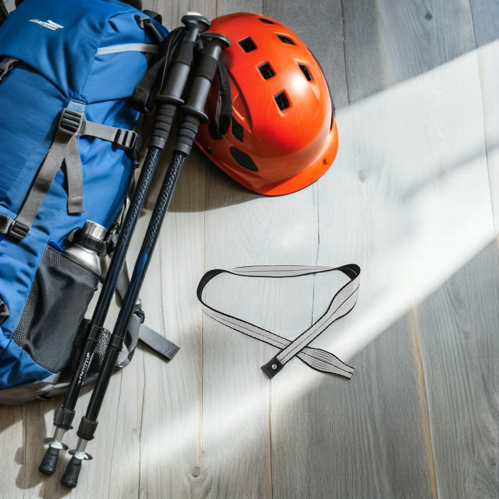 Trekking Poles - สายคล้องข้อมือกันหลุดสีดำ 2 ชิ้น สำหรับไม้เท้าเดินป่า สายรัดไนลอนแข็งแรง ที่ยึดไม้เท้าเดินป่า