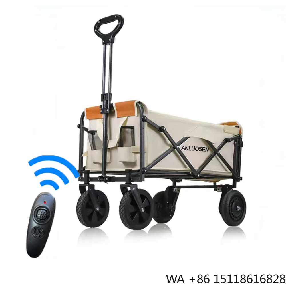 Outdoor Camping Table Foldable - รถเข็นแคมป์ปิ้งไฟฟ้าพับได้ แบตเตอรี่ 2000mAh ช่วยเหลือด้วยพลังงานไฟฟ้า พับเก็บได้ สำหรับใช้งานกลางแจ้ง