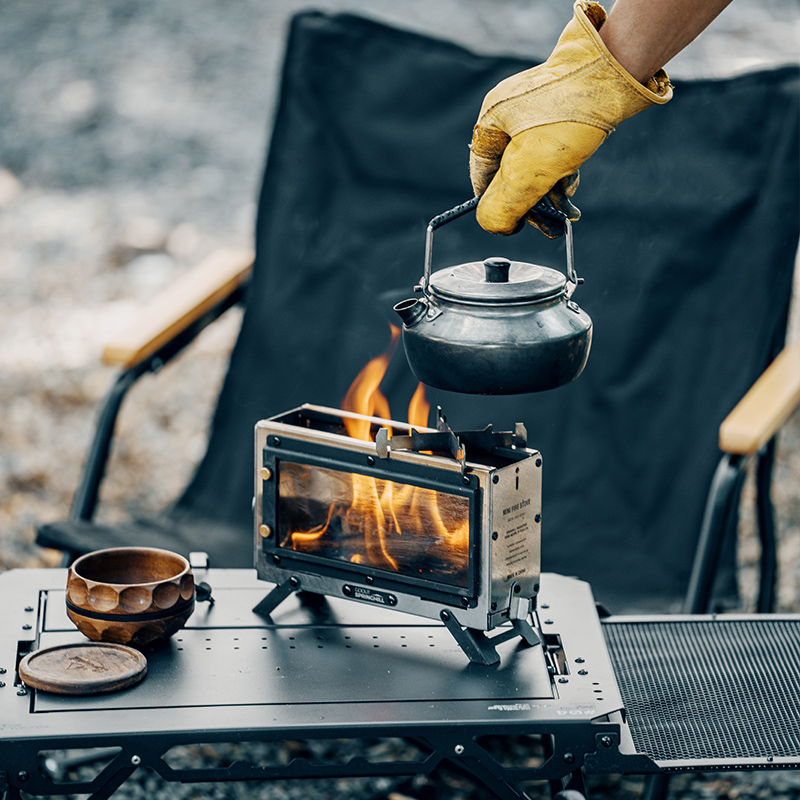 Outdoor Camping Wood Stove - เตาไม้พกพา Goout Springhill รุ่นสี่เหลี่ยม ทำจากสแตนเลส ใช้สำหรับให้ความร้อนกลางแจ้ง