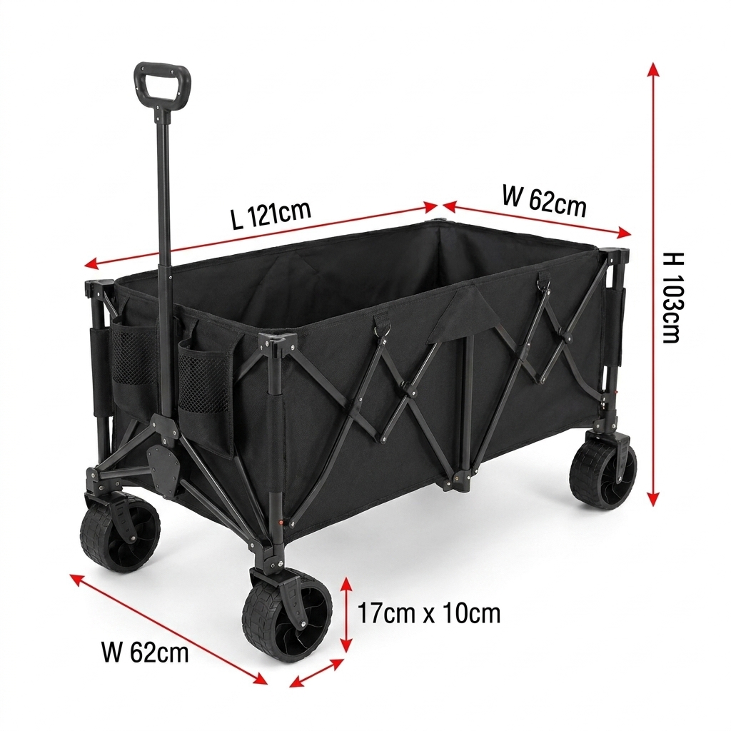 Outdoor Camping Set - รถเข็นพับได้แบบพิเศษสำหรับงานหนัก ความจุขนาดใหญ่พิเศษ 260 ลิตร รับน้ำหนักได้ 360