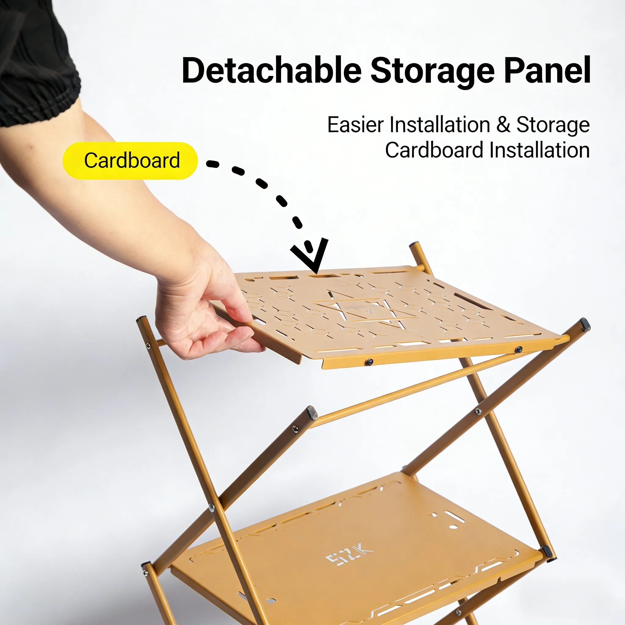 Outdoor Camping Table Foldable - MOUNTAINHIKER ชั้นวางของสามชั้น ชั้นวางของกลางแจ้ง ชั้นวางของแบบพับได้ แคมป์ปิ้งแบบพกพา ปิคนิค