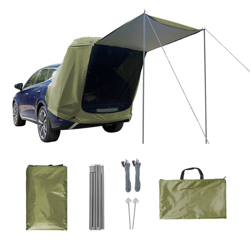 Outdoor Camping Car Tail Tent - เต็นท์ด้านหลังรถกลางแจ้งเต็นท์ด้านหลังรถสำหรับปิคนิคตั้งค่ายพร้อมหลังคารถด้านหลังเต็นท์ป้องกันแสงแดดกันฝนเต็นท์หลังรถ