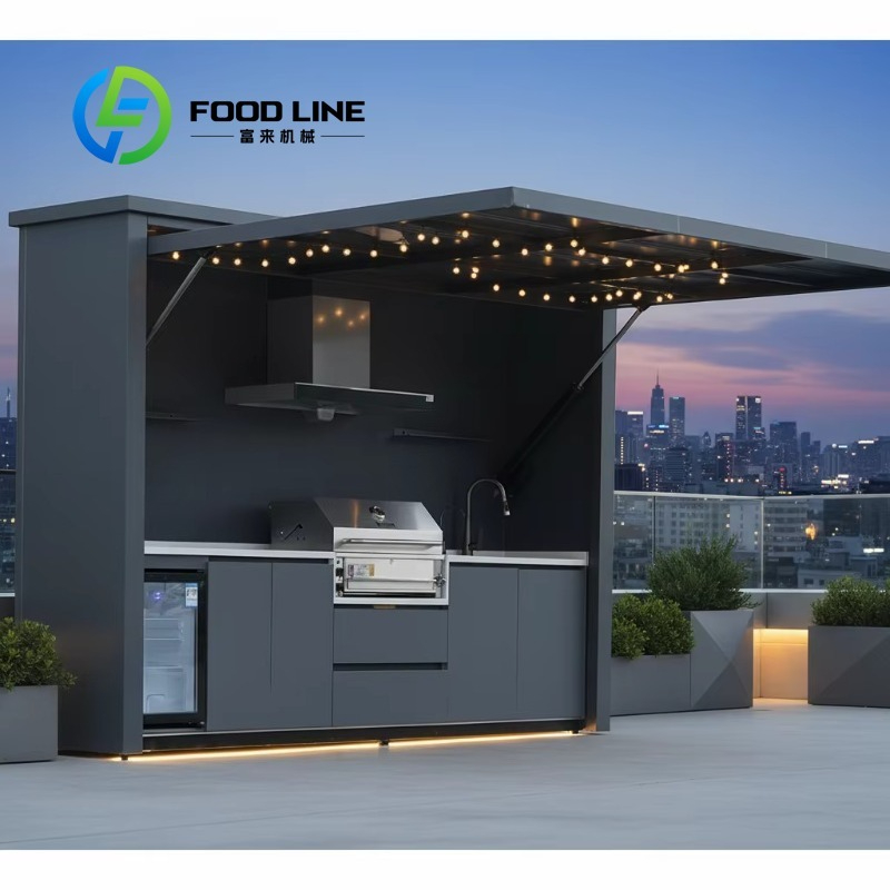 Outdoor Camping Kitchen Setup - กล่องครัวแคมป์ปิ้งกลางแจ้งสุดหรูแบบกำหนดเอง ชุดครัวบาร์บีคิวอัจฉริยะพร้อมประตูยกขึ้น กันน้ำ น้ำหนักเบา สำหรับปิกนิกและเดินป่า