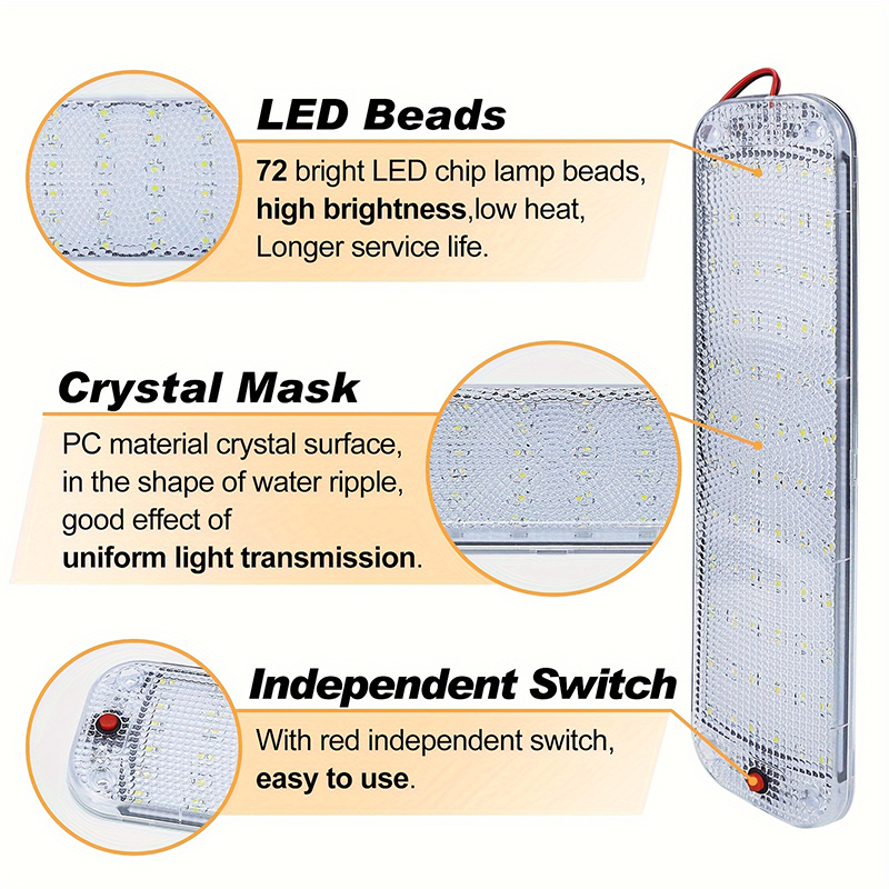 ไฟภายในรถยนต์ 72LED 12-80V ไฟต - Outdoor Camping Trailer บทวิจารณ์และราคา