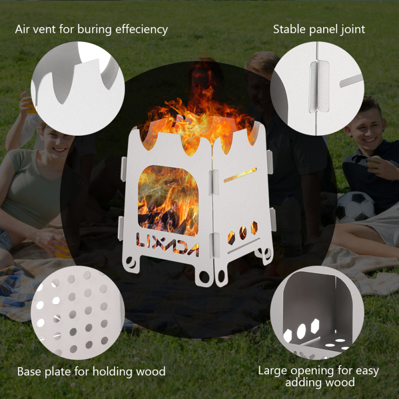 Lixada เตาสแตนเลสพกพาสะดวก, เต - Outdoor Camping Wood Stove บทวิจารณ์และราคา