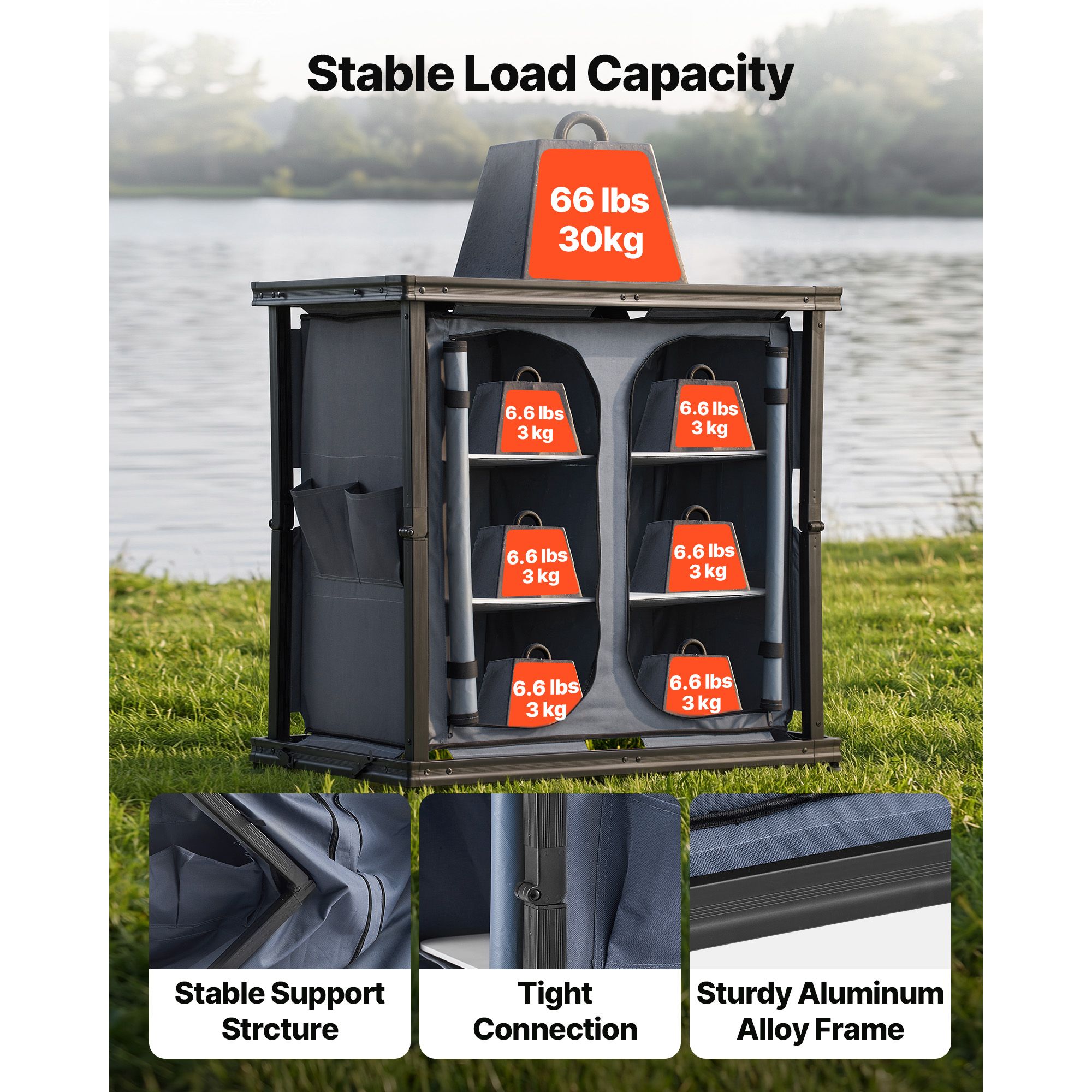 ตู้เก็บของพับได้สำหรับตั้งแคมป - Outdoor Camping Kitchen Setup บทวิจารณ์และราคา