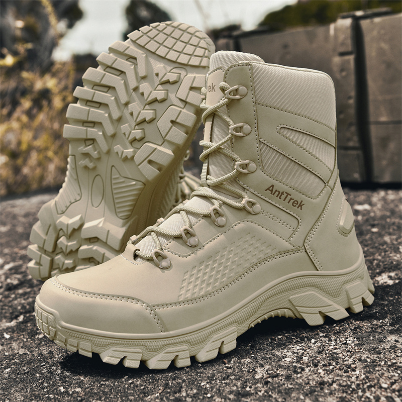 รองเท้าบูทผู้ชายรองเท้าทหารชาย - Outdoor Camping Winter บทวิจารณ์และราคา