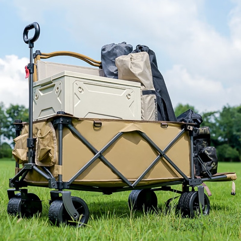 รถเข็นแคมป์ปิ้งพับได้สำหรับกิจ - Outdoor Camping Trailer บทวิจารณ์และราคา