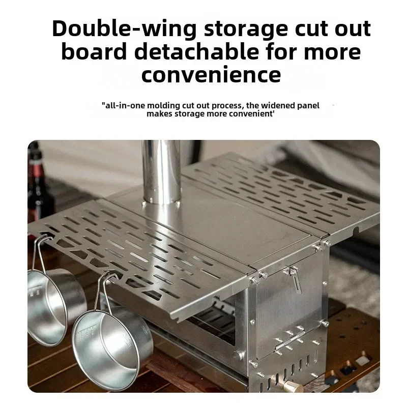 เตาถ่านพับได้สแตนเลสแบบอัพเกรด - Outdoor Camping Wood Stove บทวิจารณ์และราคา