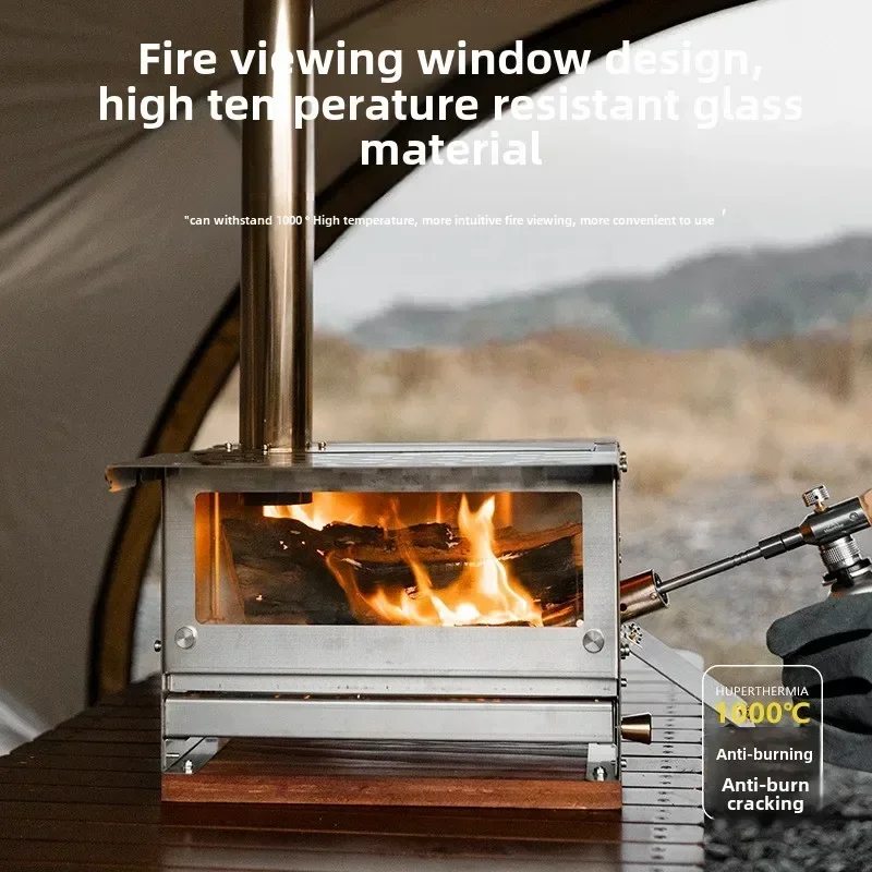 เตาถ่านพับได้สแตนเลสแบบอัพเกรด - Outdoor Camping Wood Stove บทวิจารณ์และราคา