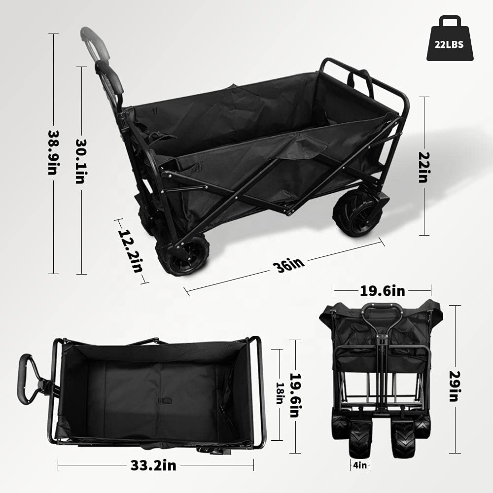 รถเข็นพับได้ขนาดใหญ่ ล้อใหญ่ ร - Outdoor Camping Set บทวิจารณ์และราคา