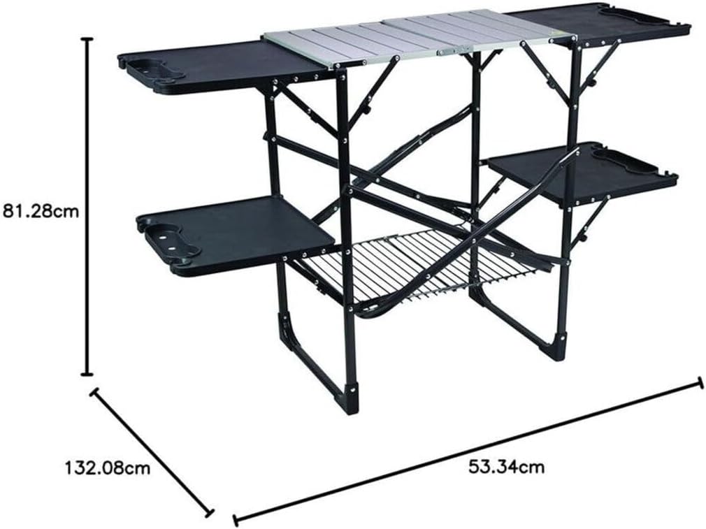 โต๊ะครัวพับได้แบบพกพาสำหรับตั้ - Outdoor Camping Table With Storage บทวิจารณ์และราคา
