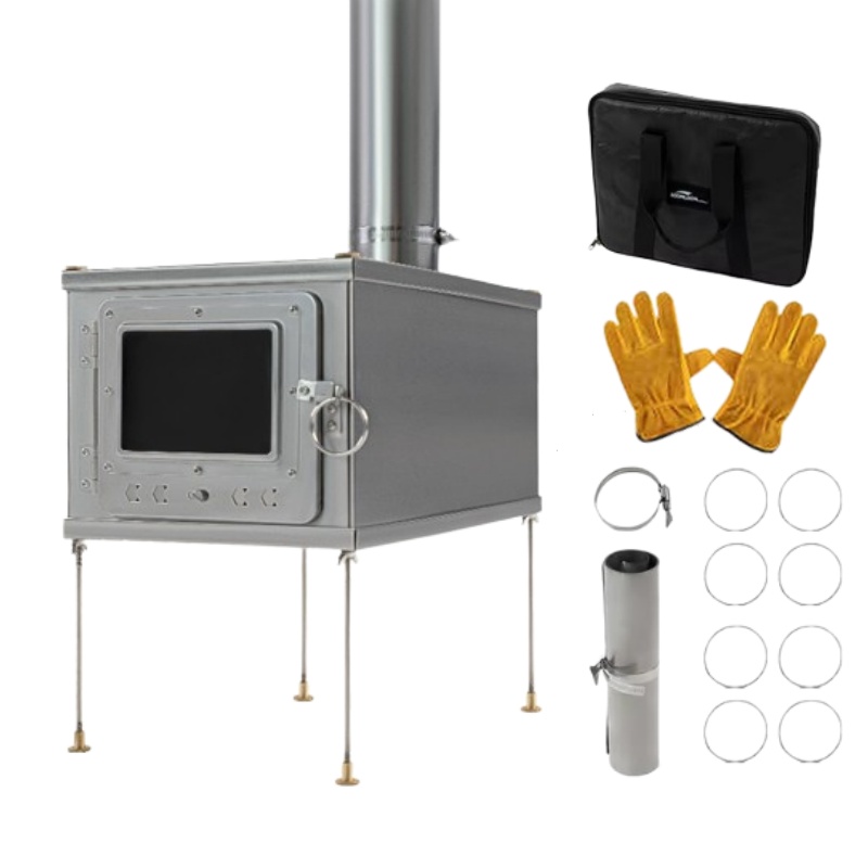 เตาเต็นท์พับได้น้ำหนักเบาทำจาก - Outdoor Camping Wood Stove บทวิจารณ์และราคา