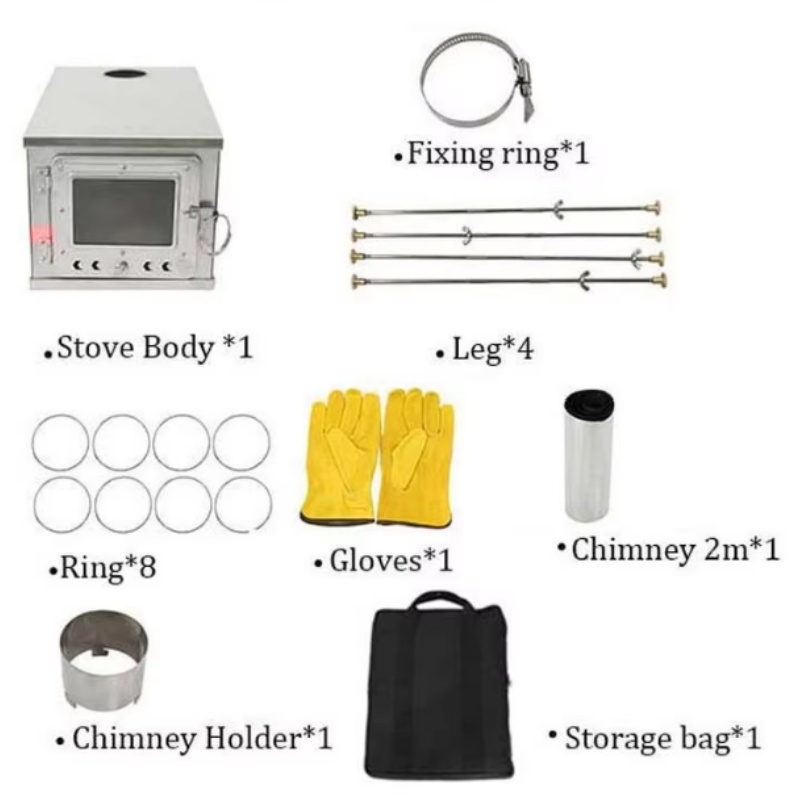 เตาเต็นท์พับได้น้ำหนักเบาทำจาก - Outdoor Camping Wood Stove บทวิจารณ์และราคา