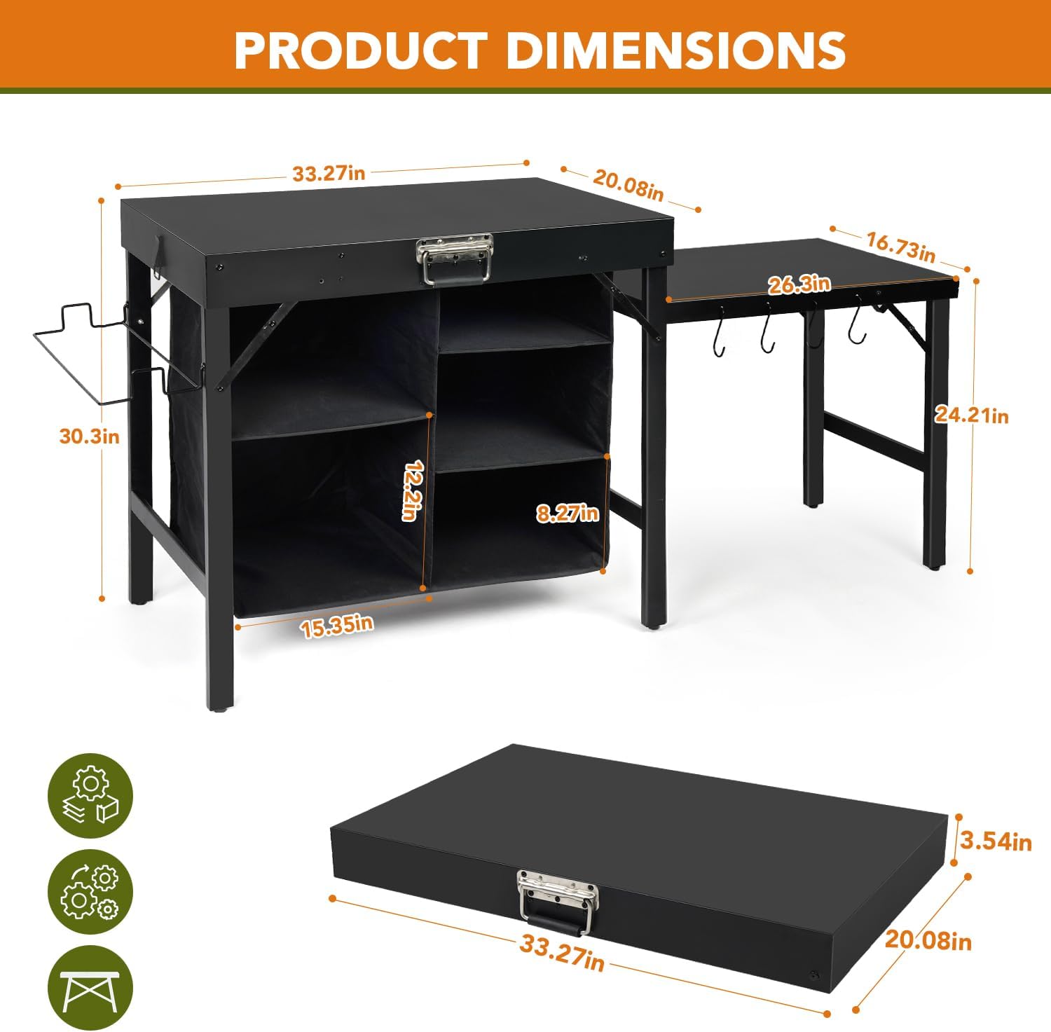 ขาตั้งเตาปิ้งย่างแบบพับได้พร้อ - Outdoor Camping Kitchen Setup บทวิจารณ์และราคา