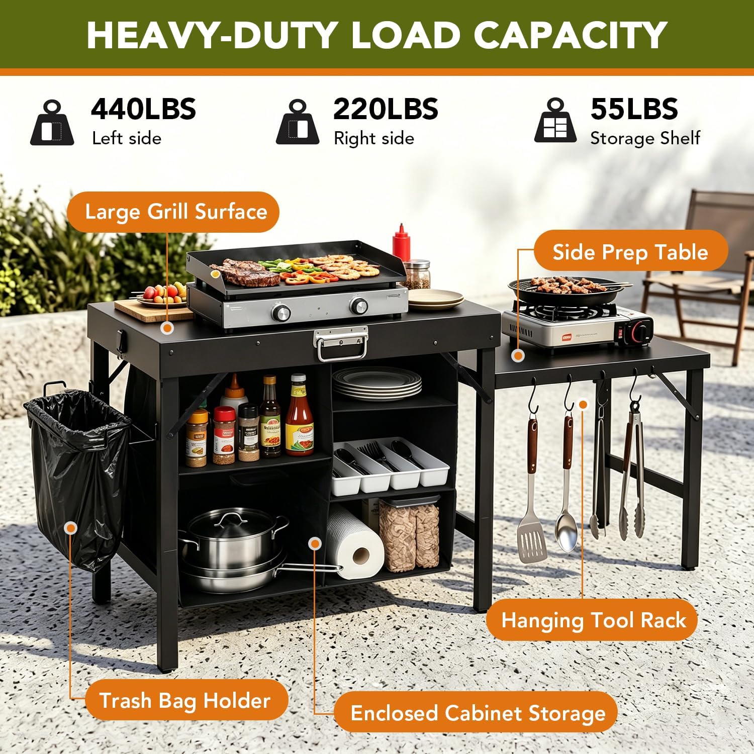 ขาตั้งเตาปิ้งย่างแบบพับได้พร้อ - Outdoor Camping Kitchen Setup บทวิจารณ์และราคา