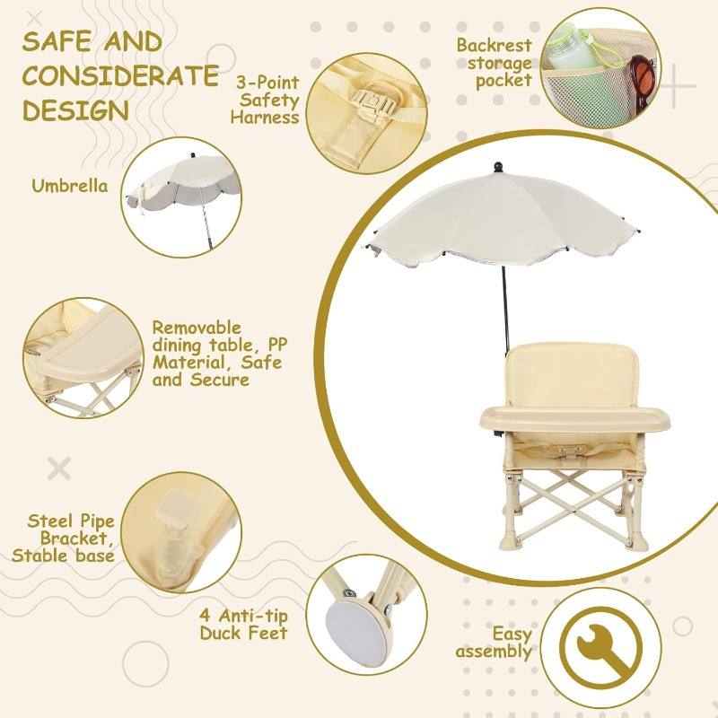 เก้าอี้ชายหาดสำหรับเด็กพร้อมร่ - Outdoor Camping Table Foldable บทวิจารณ์และราคา