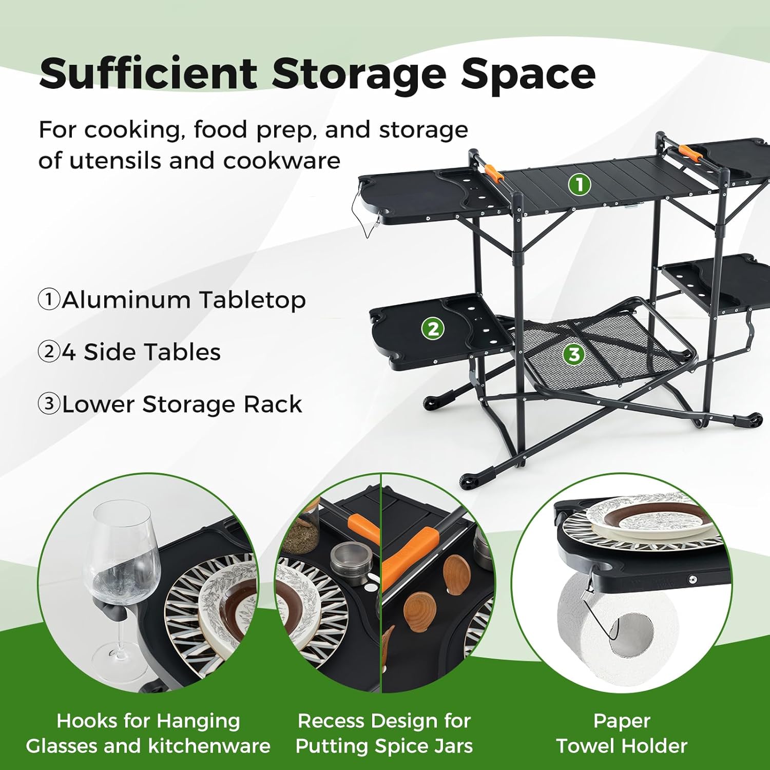 โต๊ะทำอาหารพับได้แบบพกพาสำหรับ - Outdoor Camping Kitchen Setup บทวิจารณ์และราคา