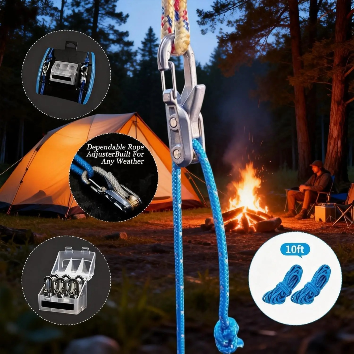 ตัวปรับความตึงเชือกพาราคอร์ด 6 - Outdoor Camping Guy บทวิจารณ์และราคา