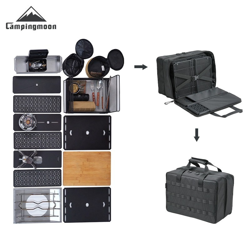 กระเป๋าเก็บของขนาดใหญ่ CAMPING - Outdoor Camping Table With Storage บทวิจารณ์และราคา