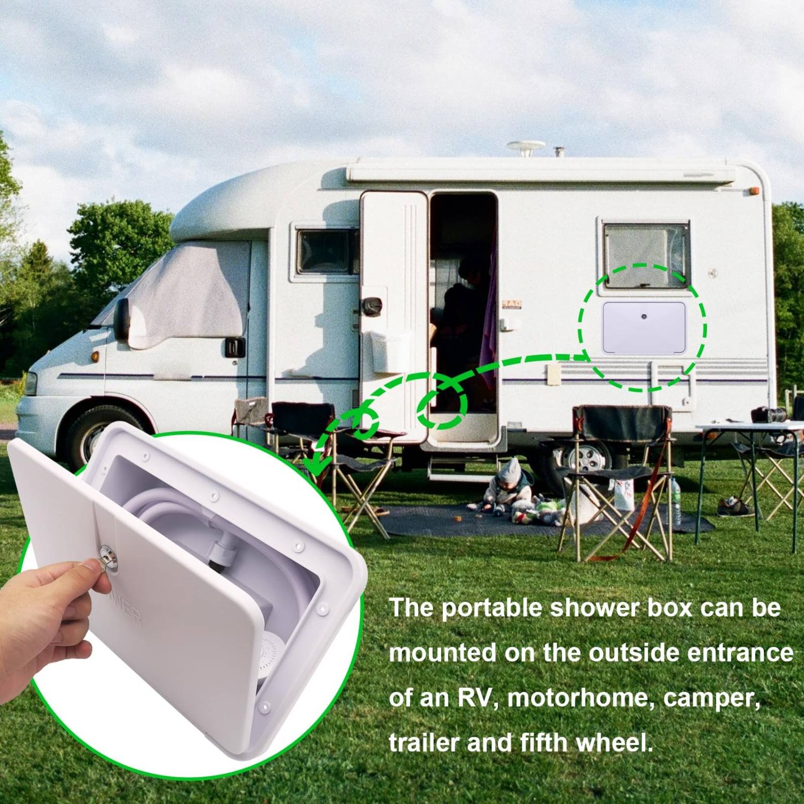 กล่องฝักบัวภายนอกรถบ้าน RV ชุด - Outdoor Camping Set บทวิจารณ์และราคา
