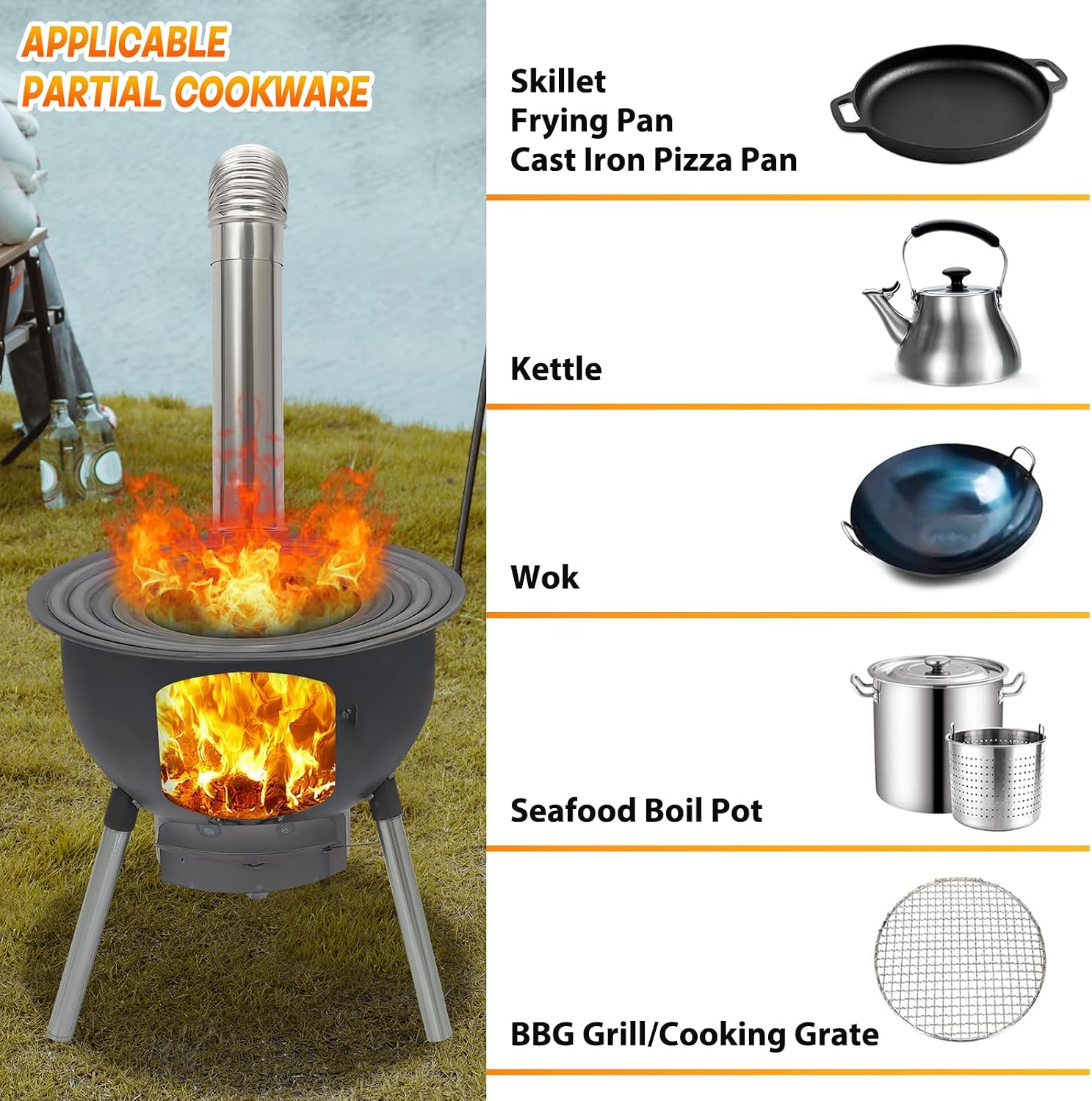 เตาเผาไม้แบบพกพาสำหรับตั้งแคมป - Outdoor Camping Wood Stove บทวิจารณ์และราคา