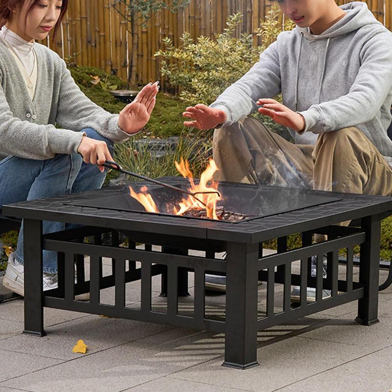 Camping เตาฟืน Square Fire Pit - Outdoor Camping Wood Stove บทวิจารณ์และราคา