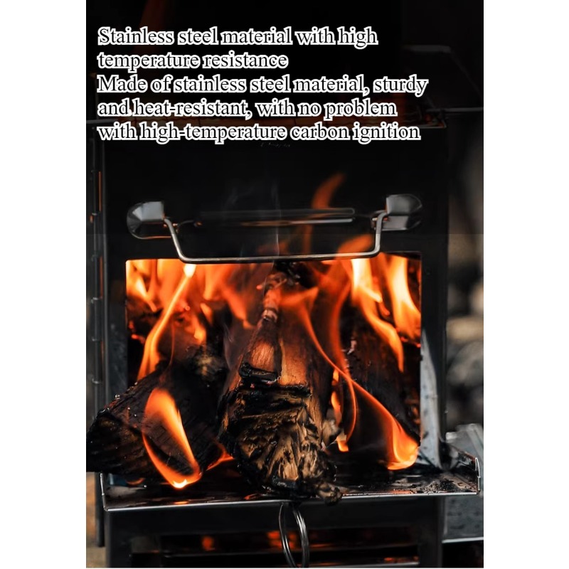 เตาบาร์บีคิวสแตนเลสแบบพับได้ น - Outdoor Camping Wood Stove บทวิจารณ์และราคา