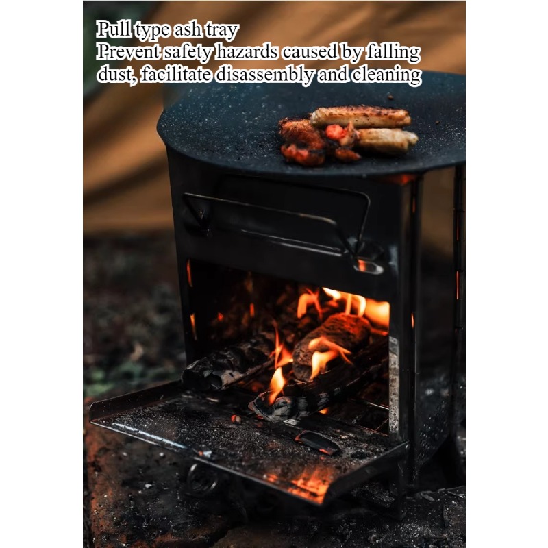 เตาบาร์บีคิวสแตนเลสแบบพับได้ น - Outdoor Camping Wood Stove บทวิจารณ์และราคา