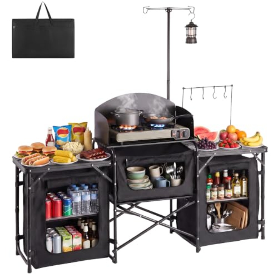 โต๊ะพับสำหรับตั้งแคมป์, โต๊ะพก - Outdoor Camping Kitchen Setup บทวิจารณ์และราคา