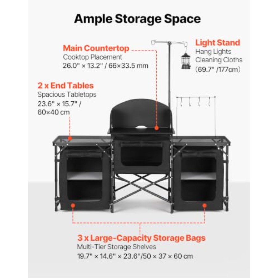 โต๊ะพับสำหรับตั้งแคมป์, โต๊ะพก - Outdoor Camping Kitchen Setup บทวิจารณ์และราคา