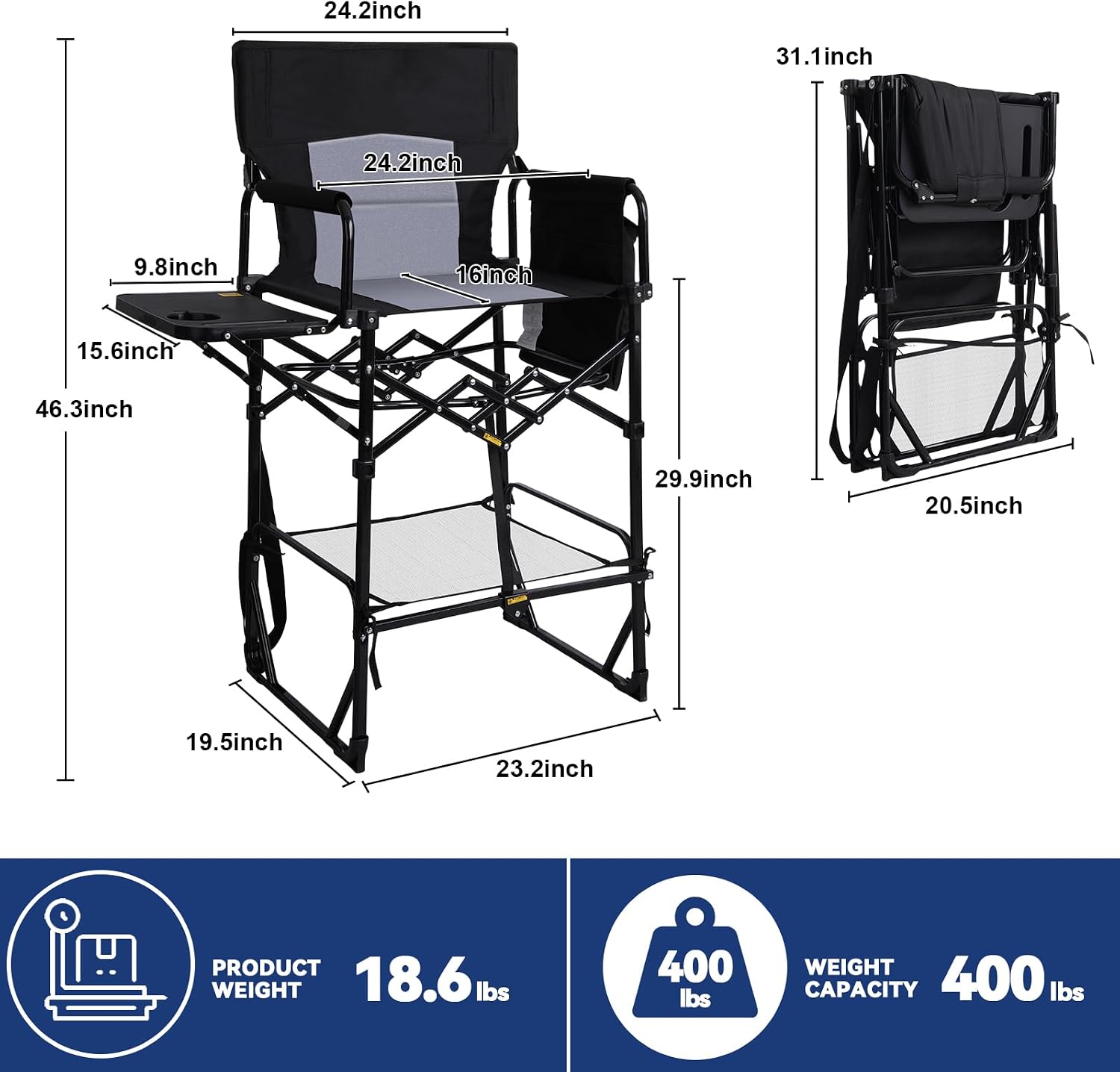 เก้าอี้พับสำหรับแคมป์ปิ้งแบบสู - Outdoor Camping Table Foldable บทวิจารณ์และราคา