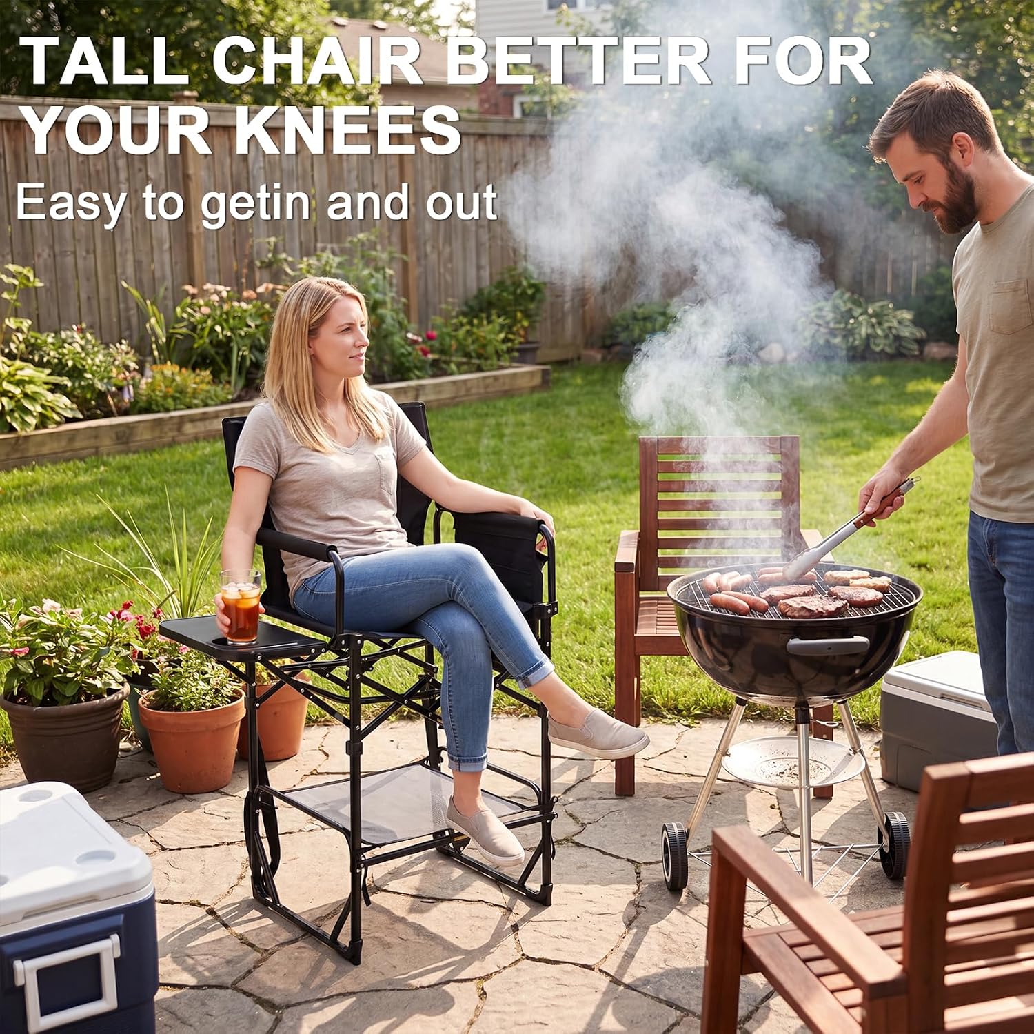 เก้าอี้พับสำหรับแคมป์ปิ้งแบบสู - Outdoor Camping Table Foldable บทวิจารณ์และราคา
