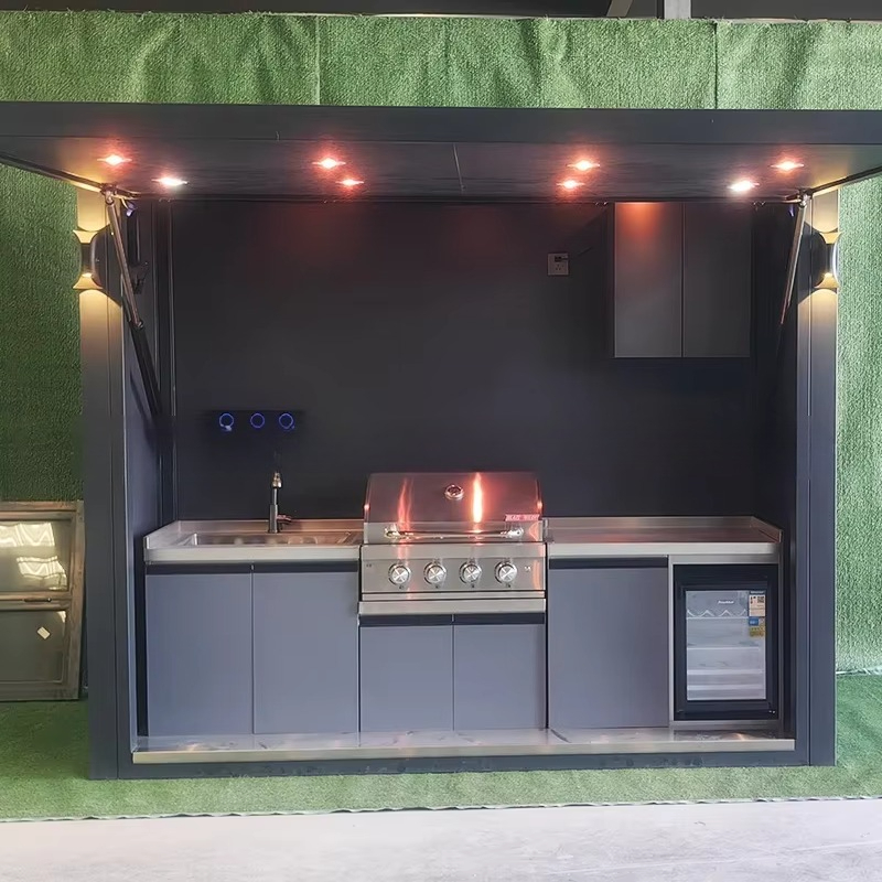 ชุดครัวพกพาสำหรับกลางแจ้ง กันน - Outdoor Camping Kitchen Setup บทวิจารณ์และราคา