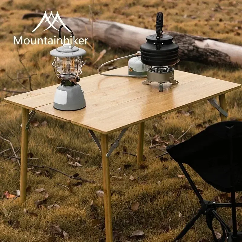 MOUNTAINHIKER 2/3 โต๊ะพับไม้ไผ - Outdoor Camping Table With Storage บทวิจารณ์และราคา